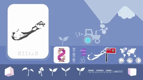 Bermuda - Agriculture - Vector Animation - blue Stock Footage 61805515