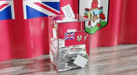 Bermuda - ballot box - voting, election concept - 3D illustration Stock-Illustration