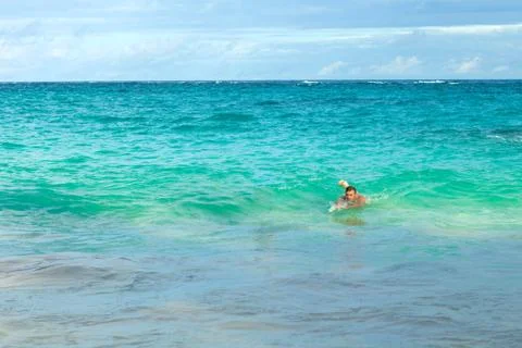 Bermuda Beach Swimmer Stock Photos