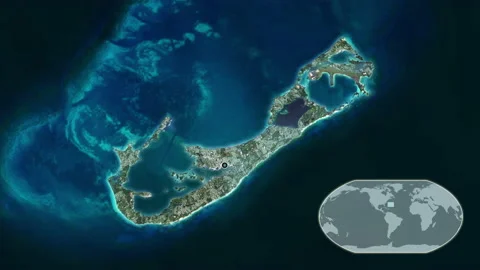 Bermuda close-up - satellite. Preview. Video stock 152693842