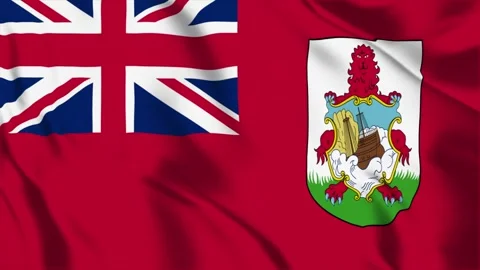 Bermuda Flag Animation, 4K MP4 Waving British Overseas Island Banner Background Stock Footage 336317848