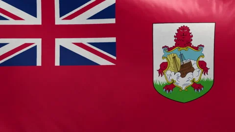 Bermuda flag. Bermuda flag waving in the wind. Full screen, flat, cloth Stock Footage 264491300