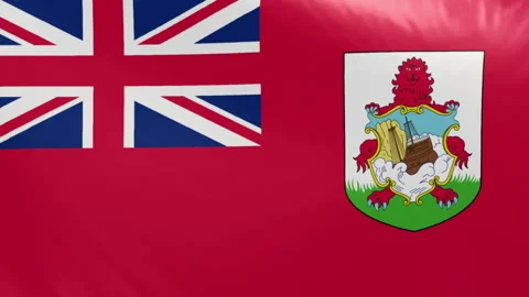 Bermuda flag. Bermuda flag waving in the wind. Full screen, flat, cloth Stock Footage 267187605