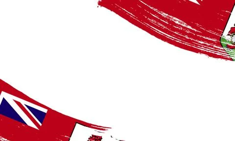 Bermuda Flag with Brush Stroke Effect, Grunge brush stroke. Watercolor pain.. Stock Illustration