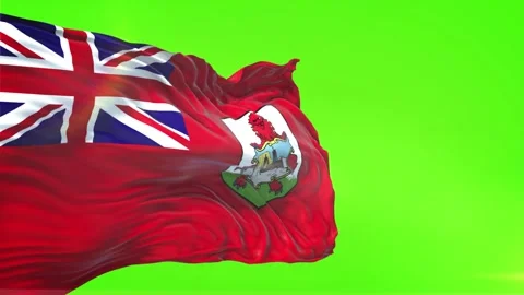 Bermuda Flag in Green Screen Stock Footage 328526773