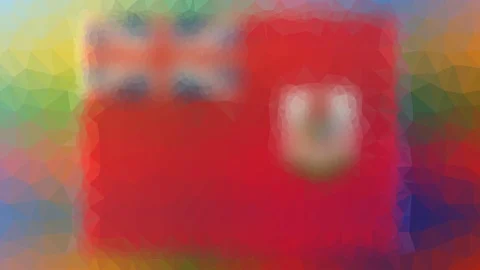 Bermuda Flag ISO:BM fade techno tessellation looping animated triangles Stock Footage 109213646