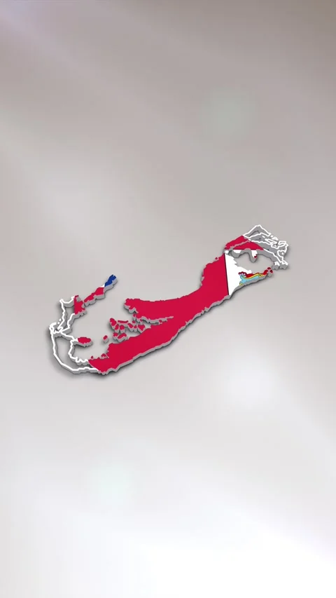 Bermuda Flag on Map Vídeo Stock 278219671