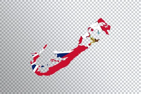 Bermuda flag on map, transparent background Stock Illustration