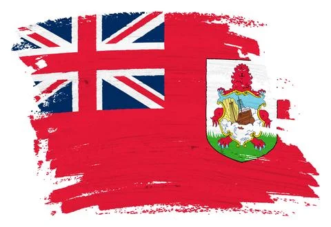 Bermuda flag paint splash brushstroke Stock Illustration
