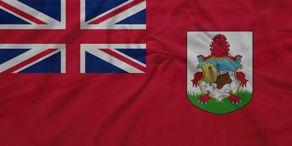 Bermuda    Flag textile wave view Stock Illustration