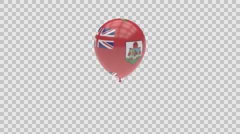 Bermuda flag textured balloon rotating Alpha Stock-Footage 61386306