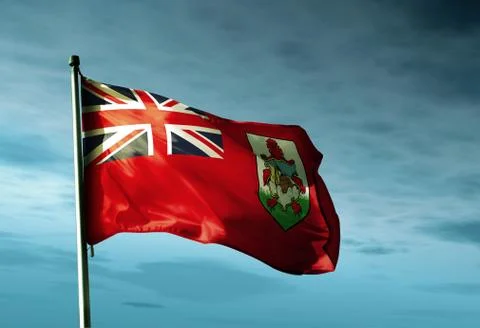 Bermuda flag waving in the evening Stock Illustration