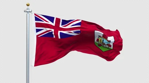 Bermuda flag waving looping with transparent background. 動画素材 310788497