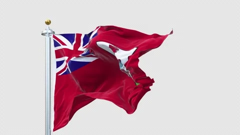 Bermuda flag waving looping with transparent background. 스톡 동영상 310788534