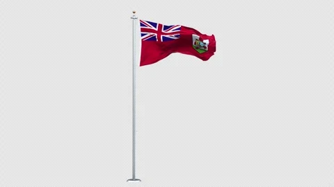 Bermuda flag waving looping with transparent background. 스톡 동영상 310788637