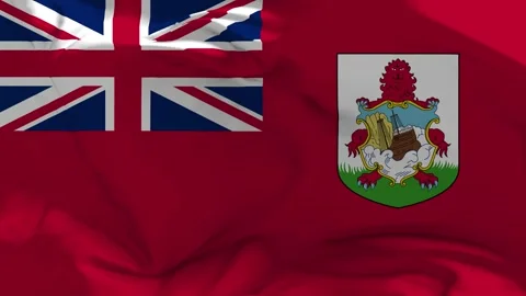 Bermuda Flag Waving in Slow Motion Loop Animation Stock Footage 336762530
