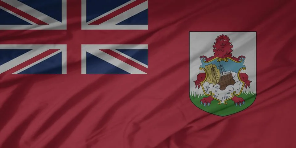 Bermuda Flag waving in the smooth wind Stock Photos
