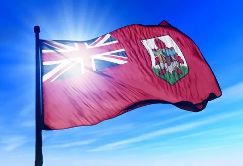 Bermuda flag waving on the wind Stock Illustration