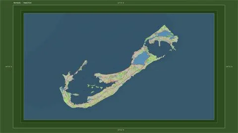 Bermuda highlighted - composition. Topo German Stock Illustration