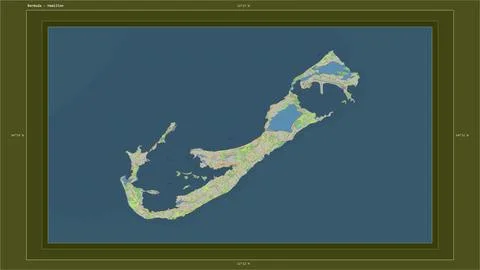 Bermuda highlighted - composition. Topo standard Stock Illustration