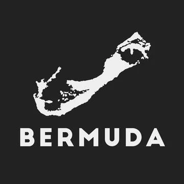 Bermuda icon. Island map on dark background. Stylish Bermuda map with islan.. Stock Illustration