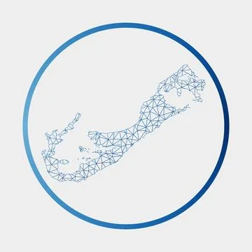 Bermuda icon. Network map of the island. Round Bermuda sign with gradient r.. Stock-Illustration