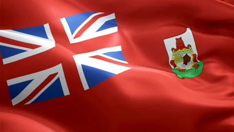Bermuda island flag Motion Loop video waving in wind. Realistic Bermudas Flag Stock Footage 126886434