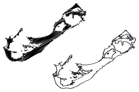 Bermuda island map vector Stock Illustration