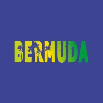 Bermuda Islands. Vector typography illustration isolated on white background Stock Illustration