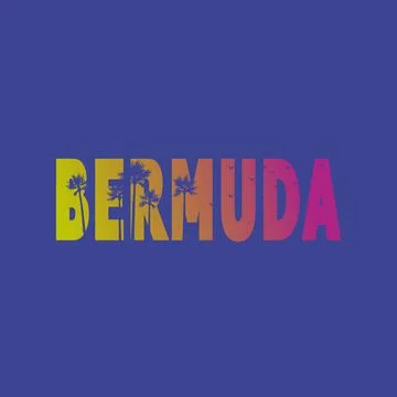 Bermuda Islands. Vector typography illustration isolated on white background Stock Illustration