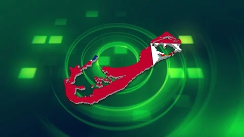 Bermuda Map and Flag Background Video stock 344278575