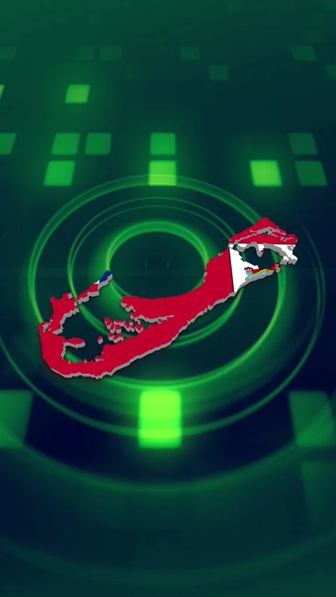 Bermuda Map and Flag Background 스톡 동영상 347130079