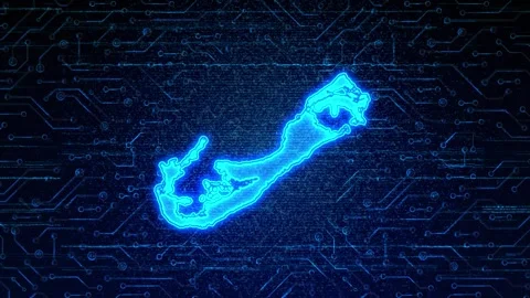 Bermuda Map Digital Technology Opener Video stock 335083131