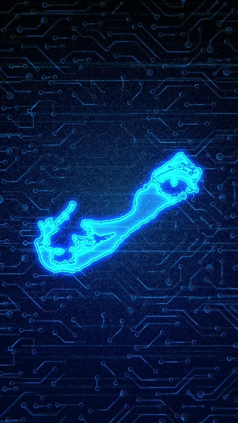 Bermuda Map Digital Technology Opener Stock Footage 336315089