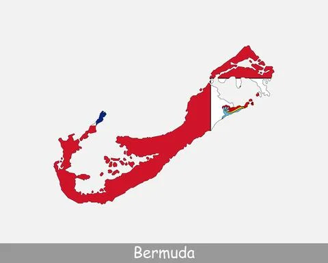 Bermuda Map Flag Illustrazione stock