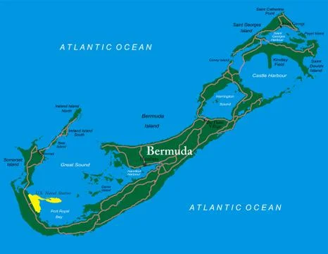 Bermuda map Stock Illustration