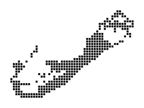 Bermuda map. Map of Bermuda in dotted style. Borders of the island filled w.. Illustrazione stock