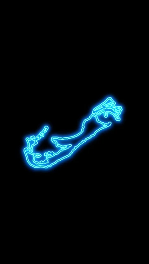 Bermuda Map Outline Neon Lights Stock Footage 333057829