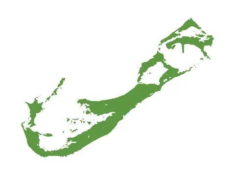 Bermuda map vector silhouette illustration isolated on white Stock Illustration