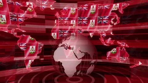 Bermuda news technology earth map background Stock Illustration