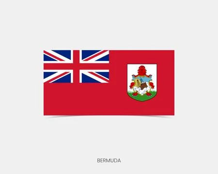 Bermuda Rectangle flag icon with shadow. Stock Illustration