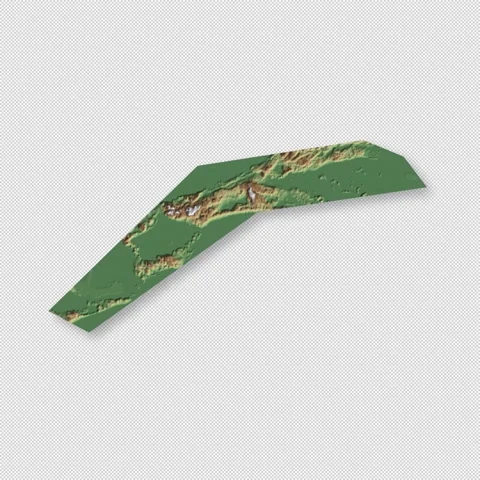 Bermuda Rotating 3D Relief Map Seamless Loop, Alpha Channel 4K Stock Footage 340724848