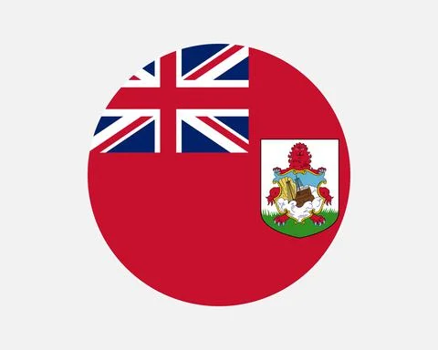 Bermuda Round Flag. The Bermudas or Somers Isles Circle Flag. Stock Illustration