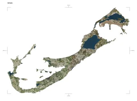 Bermuda shape on white. High-res satellite Stock Illustration