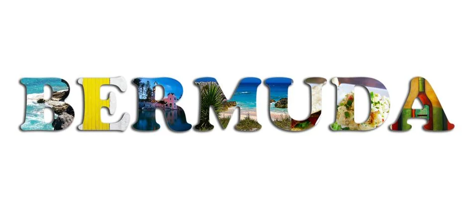 Bermuda text 스톡 일러스트