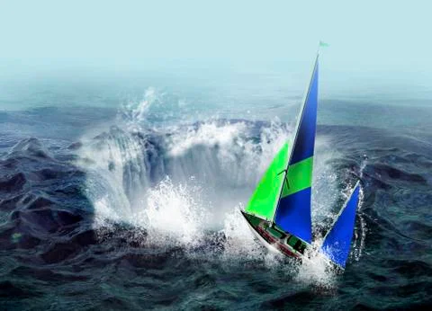 Bermuda triangle, conceptual artwork Stock Illustration