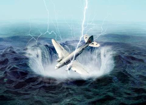 Bermuda triangle, conceptual artwork Stock Illustration
