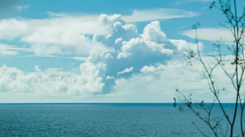 Bermuda Triangle with Epic Clouds seen from Island Stock Footage 36844702