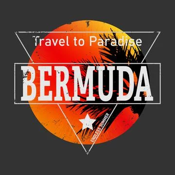 Bermuda triangle tee graphic on a dark background vector design Stock Illustration