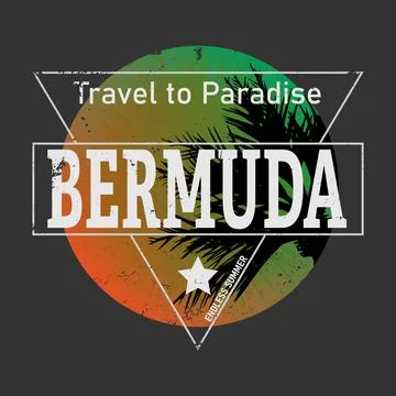 Bermuda triangle tee graphic VECTOR ILLUSTRATION on dark background Stock Illustration